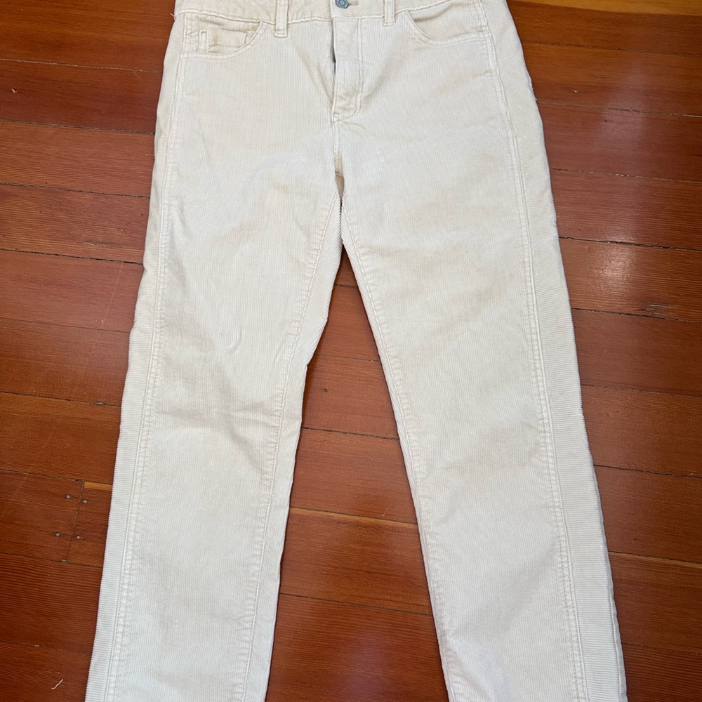 J Crew cream color corduroy jeans Size 28 women's